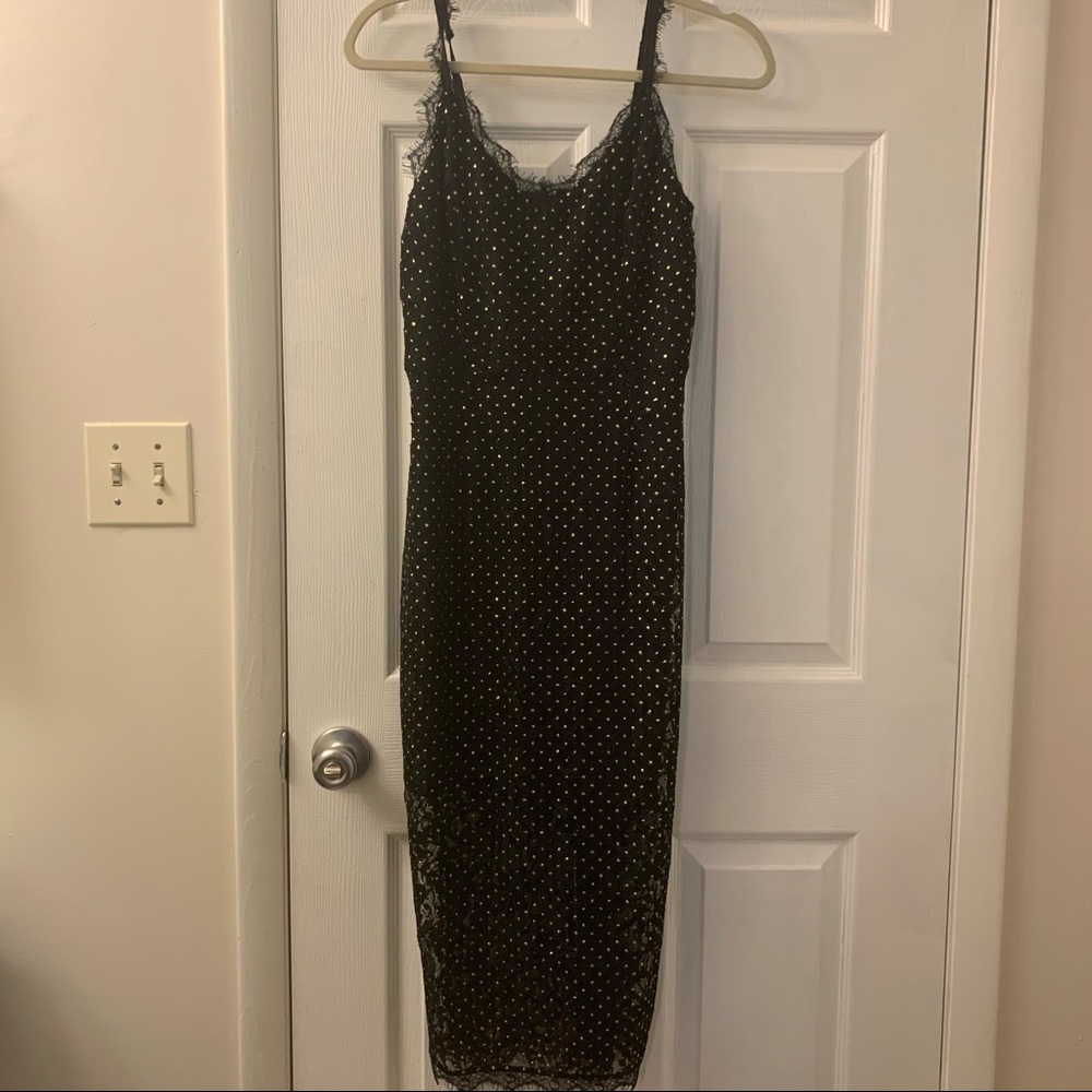 Rachel Roy black lace midi dress